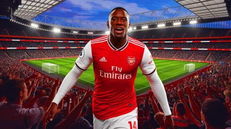 « Arsenal prêt à bouleverser le mercato » : cette opération secrète pour arracher Christopher Nkunku à Chelsea va faire trembler les fans de football européens Illustration de Christopher Nkunku en maillot d'Arsenal dans un stade rempli de supporters (création par IA, illustration non réaliste). Crédit : Ideogram.
