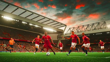 Illustration de la rivalité entre Liverpool et Manchester United pour le recrutement d'Eberechi Eze (création par IA, illustration non réaliste). Crédit : Ideogram.