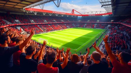 Illustration de l'engagement des supporters du Stade Rennais au Roazhon Park. Image réalisée par IA.