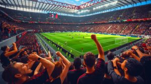 Illustration de l'AC Milan face à une saison décevante et les changements attendus. Image réalisée par IA.