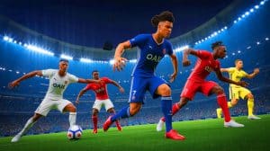 Illustration de joueurs de Ligue 1 en pleine action démontrant leur efficacité devant le but. Image réalisée par IA.