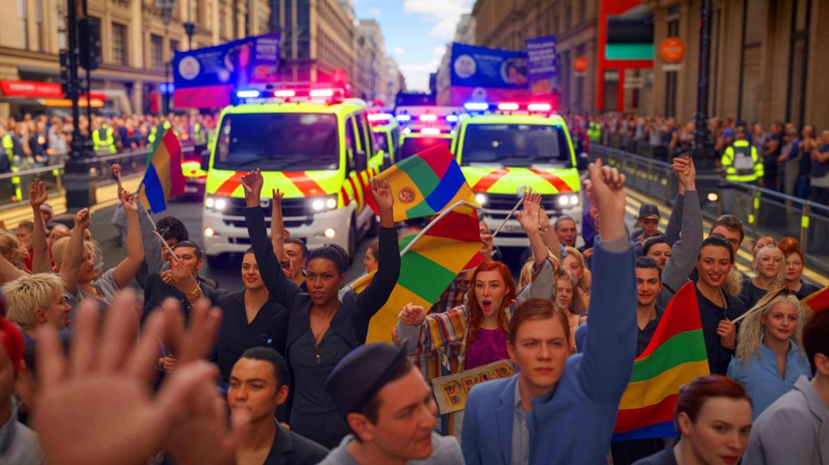 « Liverpool sous le choc » : ce premier bilan glaçant de l’attaque à la voiture bélier qui sème la panique et l’effroi Illustration de la parade de célébration des supporters de Liverpool sur Water Street avant l'accident. Image réalisée par IA.