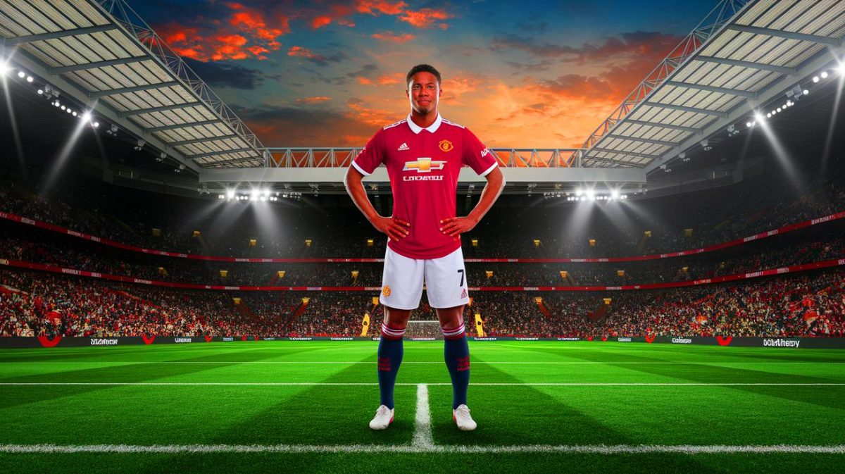 Illustration de Jonathan Tah, défenseur central de Bayer Leverkusen, suscitant l'intérêt de Manchester United (création par IA, illustration non réaliste). Crédit : Ideogram.