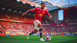 Illustration de la star du Real Madrid Rodrygo Goes potentiellement transférée à Manchester United (création par IA, illustration non réaliste). Crédit : Ideogram.
