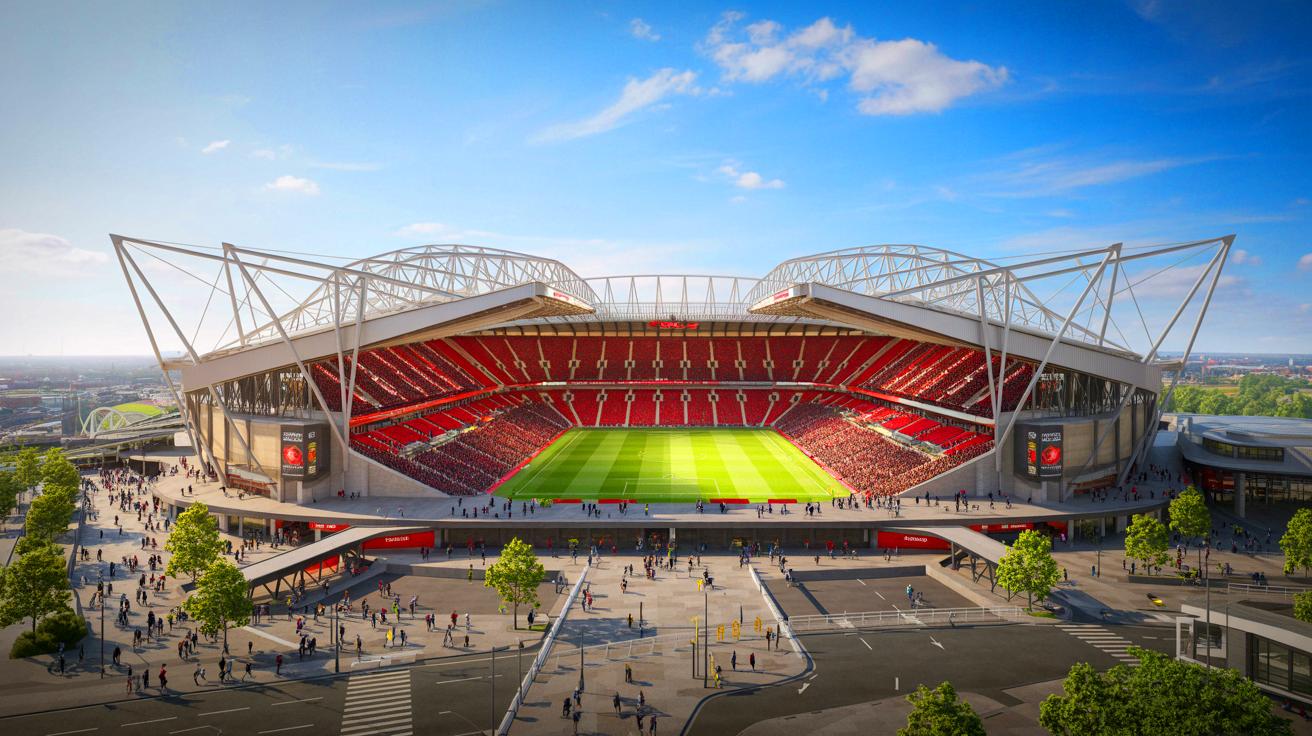 Un toit jamais vu dans le football : découvrez cette ombrelle géante écoénergétique qui métamorphose le stade de Manchester United et l&rsquo;architecture sportive