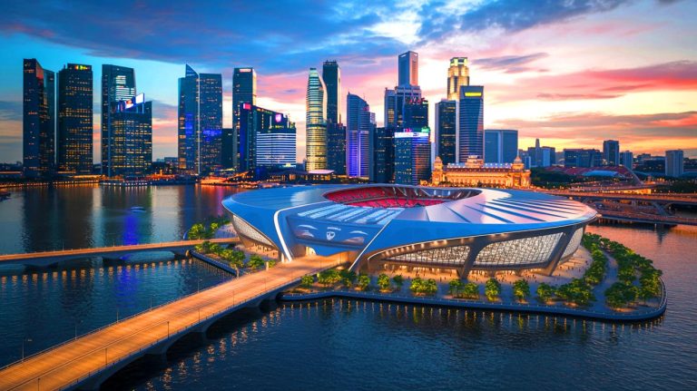 Une prouesse architecturale défiant la gravité : ce stade flottant dans la baie de Singapour émerveille les foules et redéfinit les lois de l’ingénierie moderne
