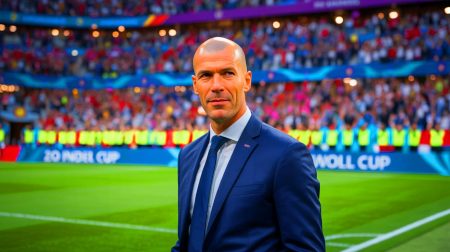 Illustration de Zinédine Zidane prenant la tête de l'équipe de France après la Coupe du Monde 2026. Image réalisée par IA.