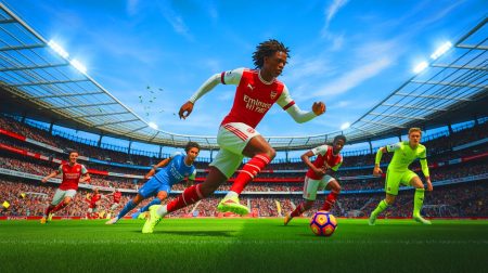 Illustration de la cible d'Arsenal, Eberechi Eze, en action sur le terrain. Image réalisée par IA.