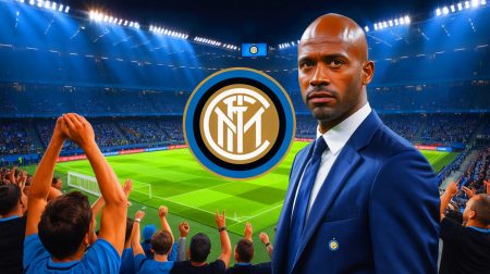 Illustration de l'Inter Milan amorçant un nouveau chapitre avec Patrick Vieira comme potentiel entraîneur. Image réalisée par IA.