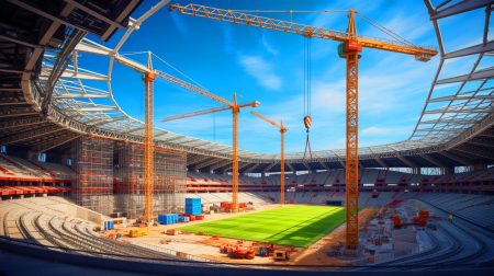Damien Comolli lève le voile sur cet ambitieux projet de 42 000 places transformant le Stadium en temple incontournable du football moderne et spectaculaire Illustration de la transformation ambitieuse des infrastructures sportives de Toulouse sous la direction de Damien Comolli. Image réalisée par IA.