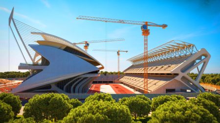 Drame financier monumental : ce stade de 2,35 milliards d’euros, laissé à l’abandon depuis 16 ans, pourrait bientôt revivre en accueillant 70 000 spectateurs fascinés Illustration de la reprise des travaux du Nou Mestalla après 16 ans d'abandon. Image réalisée par IA.