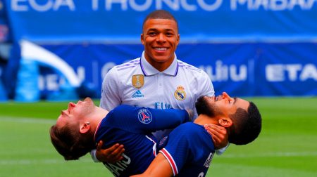 Illustration de Franco Mastantuono rejoignant le Real Madrid après avoir quitté le PSG. Image réalisée par IA.