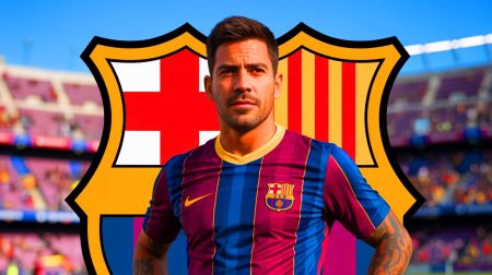 Illustration de Joan Garcia rejoignant le FC Barcelone pour renforcer l'équipe. Image réalisée par IA.