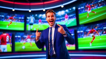 Illustration de Christophe Dugarry en tant que consultant sportif pour M6. Image réalisée par IA.
