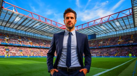 Illustration de Cesc Fabregas en tant qu'entraîneur potentiel de l'Inter Milan. Image réalisée par IA.