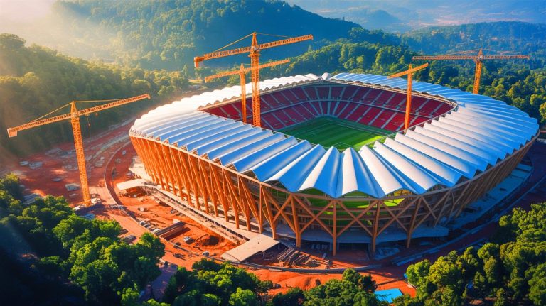 Un projet titanesque dévoilé : le Maroc construit le plus grand stade du monde avec un toit-tente spectaculaire défiant l&rsquo;imaginaire architectural