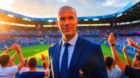 Illustration de Zinédine Zidane en tant que potentiel futur sélectionneur de l'équipe de France. Image réalisée par IA.