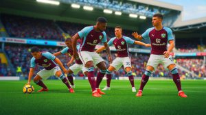 Illustration de la défense historique de Burnley en Championship, créée par intelligence artificielle.