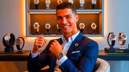 Illustration de montres de luxe portées par des joueurs de football, générée par intelligence artificielle.