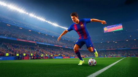 Illustration de Jules Koundé sur un terrain de football, générée par intelligence artificielle.