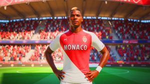 Illustration de Paul Pogba sous les couleurs de l'AS Monaco, générée par intelligence artificielle.