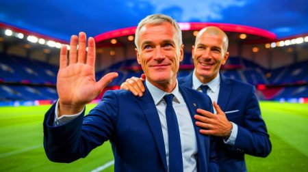 Illustration de Didier Deschamps quittant l'équipe de France, générée par intelligence artificielle.