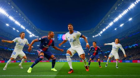 Illustration de la défaite du Real Madrid face au PSG en demi-finale de la Coupe du Monde des Clubs, générée par intelligence artificielle.