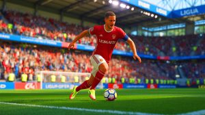 Illustration de Eden Hazard célébrant le lancement d'un trophée inédit pour le dribble en Ligue 1. Image réalisée par IA.