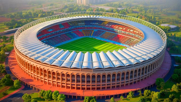 L&rsquo;Inde défie l&rsquo;Europe : construction du plus grand stade terrestre, une humiliation architecturale mondiale qui redéfinit les normes sportives et culturelles