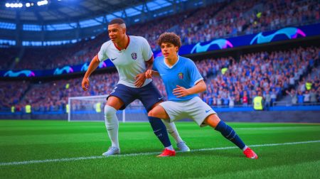 Illustration de Kylian Mbappé et Gonzalo Garcia en compétition pour une place de titulaire au Real Madrid, générée par intelligence artificielle.