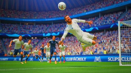 Illustration de Sergio Ramos marquant de la tête pour Monterrey lors de la Coupe du monde des clubs, image générée par intelligence artificielle.