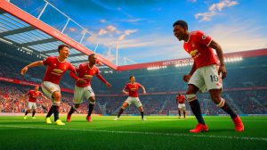 Illustration de la défaite de Manchester United contre Nottingham Forest mettant en avant Anthony Elanga. Image réalisée par IA.