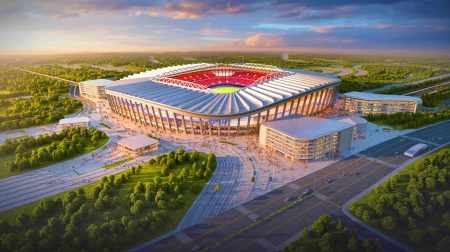 Ce projet pharaonique du PSG affole déjà l’Europe : un stade de 60 000 places ultra-moderne et sa zone commerciale titanesque dévoilés en images inédites Illustration de la vision du futur stade multifonctionnel du PSG avec 60 000 places et ses installations modernes. Image réalisée par IA.