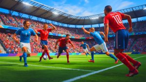Illustration de l'Italie en pleine préparation pour un match crucial contre la Norvège lors des qualifications pour la Coupe du Monde 2026. Image réalisée par IA.