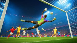 Illustration de gardiens de but européens se distinguant par leurs clean sheets cette saison, générée par intelligence artificielle.