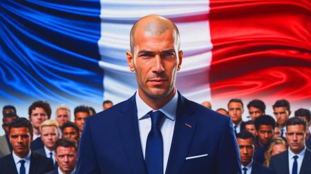 Illustration de Zinédine Zidane lors de la finale de l'Euro 2000. Image réalisée par IA.