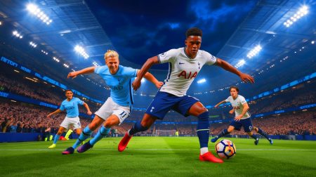 Illustration de la victoire de Tottenham Hotspur contre Manchester City en Premier League.