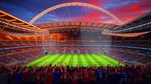 Illustration de la confrontation entre Liverpool et Crystal Palace lors du Community Shield à Wembley.