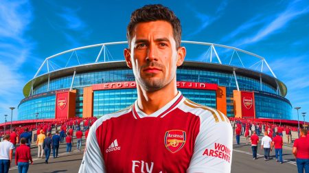 Illustration de Piero Hincapie portant le maillot d'Arsenal après son transfert depuis le Bayer Leverkusen.
