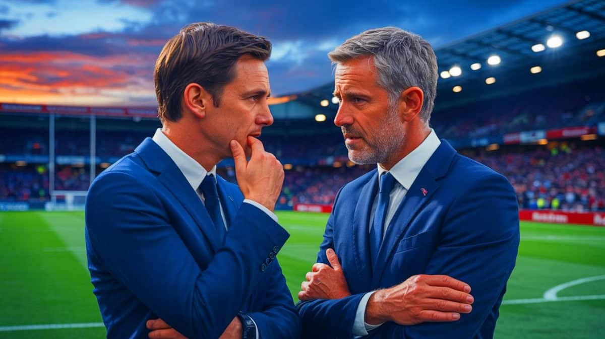 « Ils nous cachent tout » : Cette révélation bouleversante sur Chris Davies vous concerne (et c’est plus proche que vous ne le pensez) Illustration de Tom Wagner soutenant Chris Davies en dépit de la pression sur les résultats de Birmingham City.