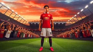 Illustration de Valentino Livramento, potentiel transfert vers Manchester United ou Arsenal.
